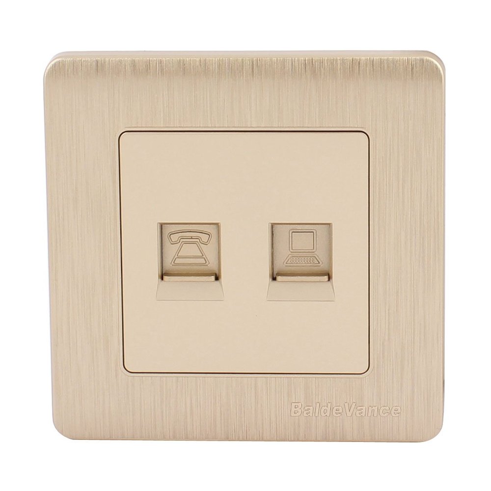 Aexit 86mmx86mm RJ45 Distribution electrical Internet Connector to Telephone Socket Wall Outlet Plate