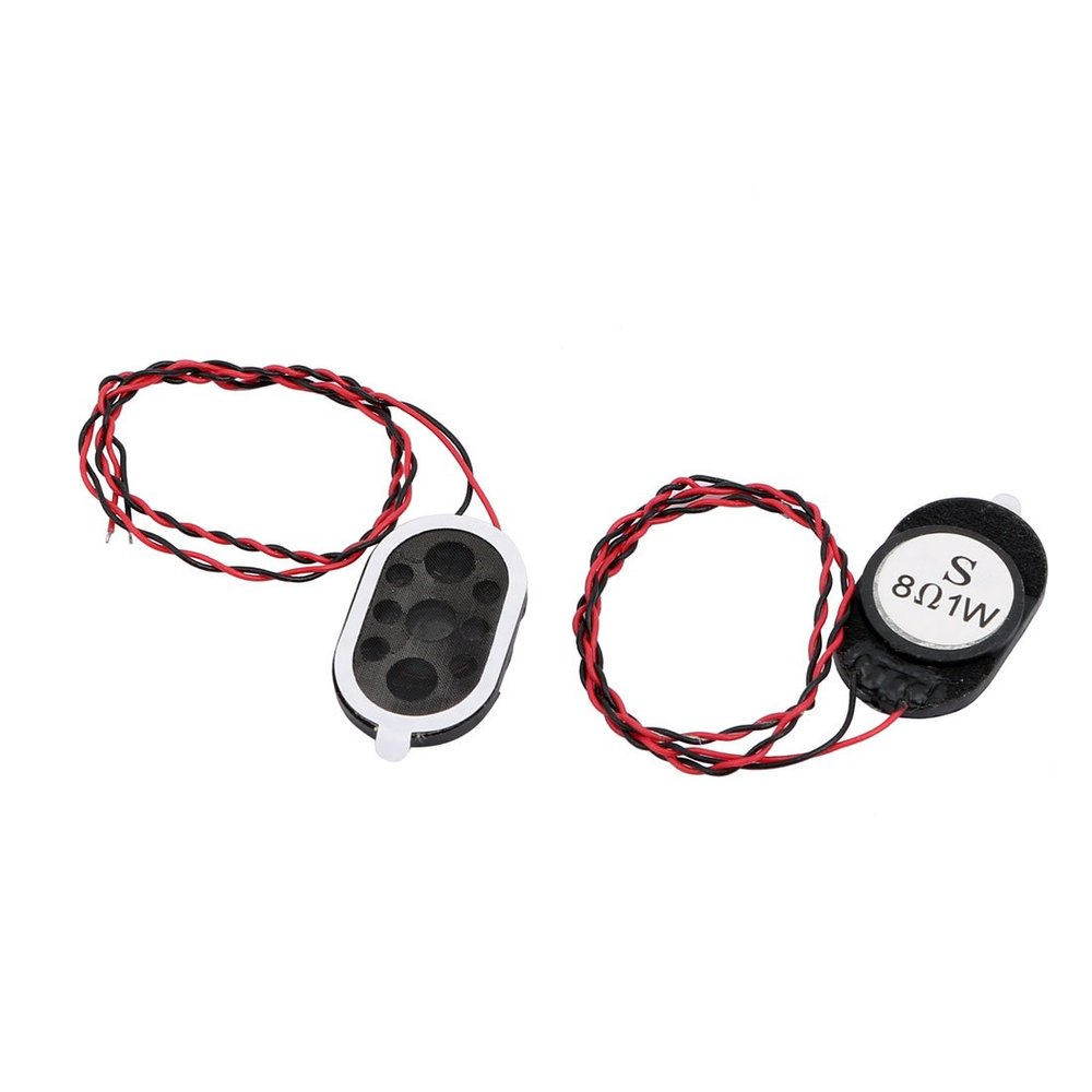 Aexit 2 Pcs Electronic security 4mm x 15mm x 24mm Oval 8 Ohm 1W Dual Wire Mini Audio Media Stereo Speaker