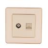 Aexit Television/CCTV 1 Distribution electrical Port Socket Outlet Wall Plate Green Champagne Gold Tone view 1