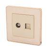 Aexit Television/CCTV 1 Distribution electrical Port Socket Outlet Wall Plate Green Champagne Gold Tone view 2