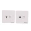 Aexit 2Pcs Compter Distribution electrical + Cable TV 2 Port Socket Outlet Wall Plate White 86mmx86mm view 1