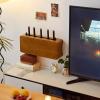 Wall Mounted TV Shelf Floating Shelf Wall Shelf TV Stands Media TV Console WiFi Router Set top box Wall socket storage box TV Background Wall Decoration Shelf Storage Shelf Display Shelf TV Bracket view 4