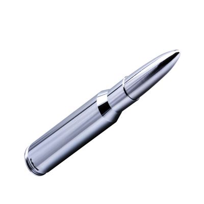 VMS RACING 50 Cal Caliber Chrome Chrome TIP Bullet Antenna in Heavy Gauge CNC Machined Billet Aluminum Short Compatible with Harley Davidson Touring Models with Tour PAK (ONLY)