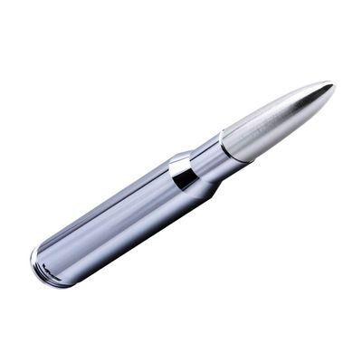 VMS Racing 50 Cal Caliber CHROME SILVER TIP BULLET ANTENNA in Heavy Gauge CNC Machined Billet Aluminum Short Compatible with Dodge Ram 1500 2500 3500 94-08 1994-2008
