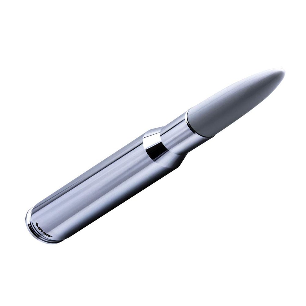 VMS RACING 50 Cal Caliber CHROME WHITE TIP BULLET ANTENNA in Heavy Gauge CNC Machined Billet Aluminum Short Compatible with Nissan Frontier 97-19 1997-2020