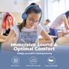 AILIHEN Kids Headphones, I35 On-Ear Headphones for School, Safe Volume 93dB, HD Mic Stereo Headphone for Kid Girls Boys, Foldable 3.5mm Wired for Chromebook, Laptop, Computer, Tablet (Blue) view 2