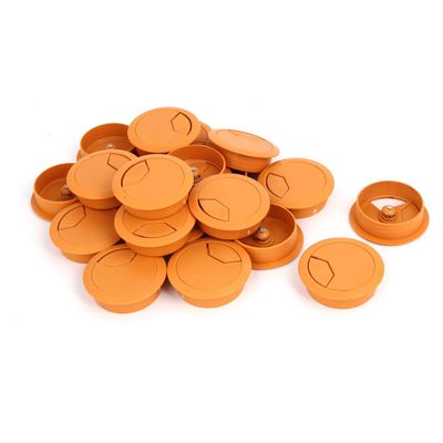 Aexit Computer PC Home Hardware Desk Plastic Round Grommet Wire Cable Hole Covers Orange 53mm Dia 20pcs Model:58as556qo15
