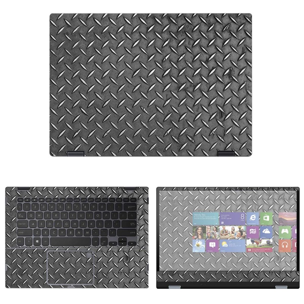 Decalrus - Protective Decal Metal Skin Sticker for Asus VivoBook Flip 14 TP412UA (14" Screen) case Cover wrap ASvivobkFlip14_tp412ua-14
