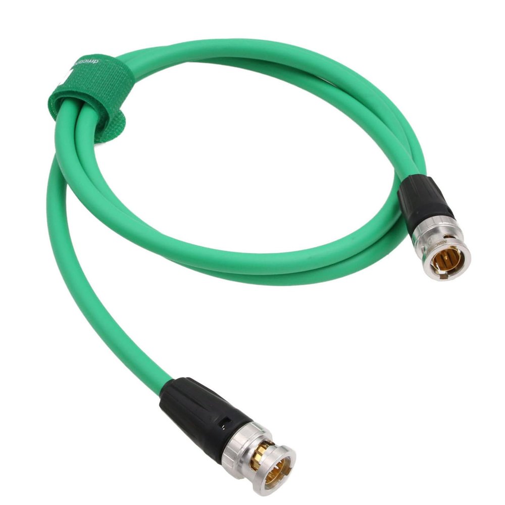 HangTon 12G 4K Raw SDI Coaxial Video Cable BNC to BNC Canare LV-61S 75 ohm for Camera Monitor Flexible Shielded 80cm Green