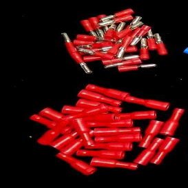 Davitu 25set Blue/Red/Yellow Female Male Bullet Connector Crimp Terminals Wiring - (Color: 25 male 25 female)