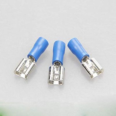 Davitu Insulated wire terminals FDD2 series 100PCS/Bag female disconnector Cable Connector pre-insulating terminals male terminal - (Color: blue-100pcs, Pins: FDD2-187(8))