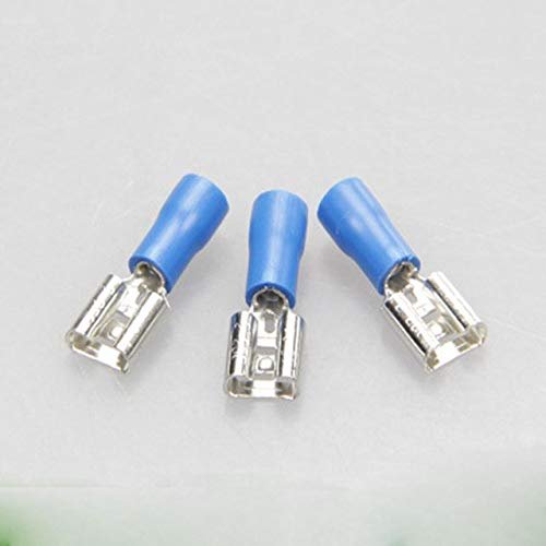 Davitu Insulated wire terminals FDD2 series 100PCS/Bag female disconnector Cable Connector pre-insulating terminals male terminal - (Color: blue-100pcs, Pins: FDD2-187(8))