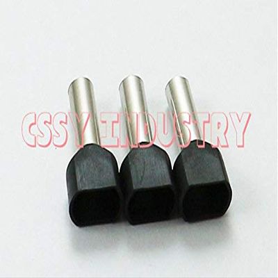 Davitu 100pcs/lot TE1512 2X1.5mm2 Bootlace cooper Ferrules kit set Wire Copper Crimp Connector Insulated Cord Twin Pin End Terminal - (Color: black)