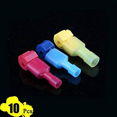 Davitu 10PCS/lot Yellow/red/blue T-type free break line main line branch wiring clip connector - (Color: Blue)