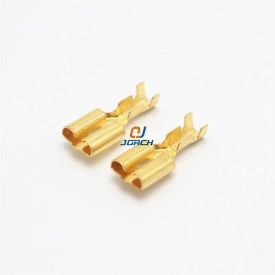 Davitu 100 pcs 6.3mm Female Crimp Terminal Connector Gold Brass Car Speaker Electric Wire Connectors pins Set