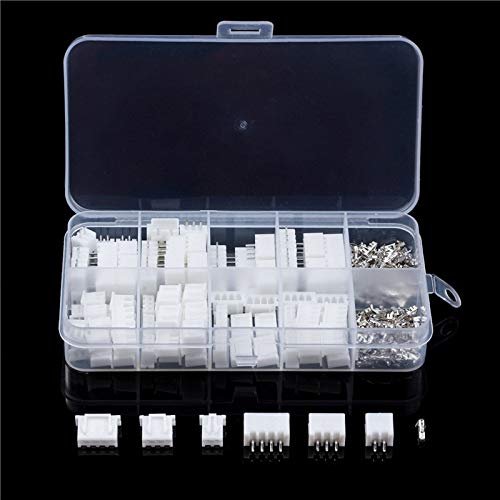 Davitu 60 Set White JXT-XH Jumper Pin Wire Connector Header Socket 2.54mm Housing Terminals 2-4 Pins