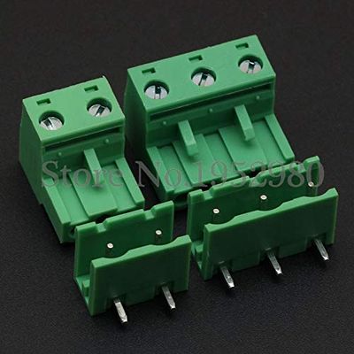 Davitu 20 Set 7.62MM PCB Pluggable Terminal Block Connectors 2/3/4/5/6/7/8/9/10P Right Angle KF2EDG-7.62 Copper - (Color: 8P)