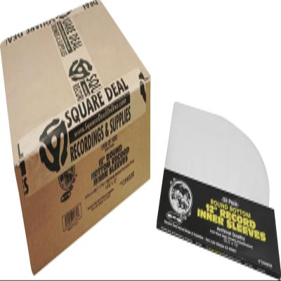 (1000) 12" Round Bottom Record Inners - 2 Mil Thick - Archival Quality, Anti-Static HDPE #12IH02R