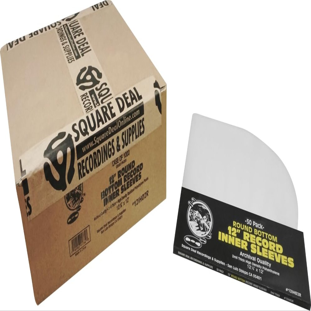 (1000) 12" Round Bottom Record Inners - 2 Mil Thick - Archival Quality, Anti-Static HDPE #12IH02R