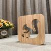 WALKKING WAYS Creative Wood Lamp, LED Night Light/3D Wood Carving Squirrel Pattern USB Portative Mood Lamp for Bedroom Living Room Nightstand view 2