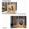 WALKKING WAYS Creative Wood Lamp, LED Night Light/3D Wood Carving Squirrel Pattern USB Portative Mood Lamp for Bedroom Living Room Nightstand view 3