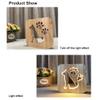 WALKKING WAYS Creative Wood Lamp, LED Night Light/3D Wood Carving Dog Pattern USB Portative Mood Lamp for Bedroom Living Room Nightstand view 3