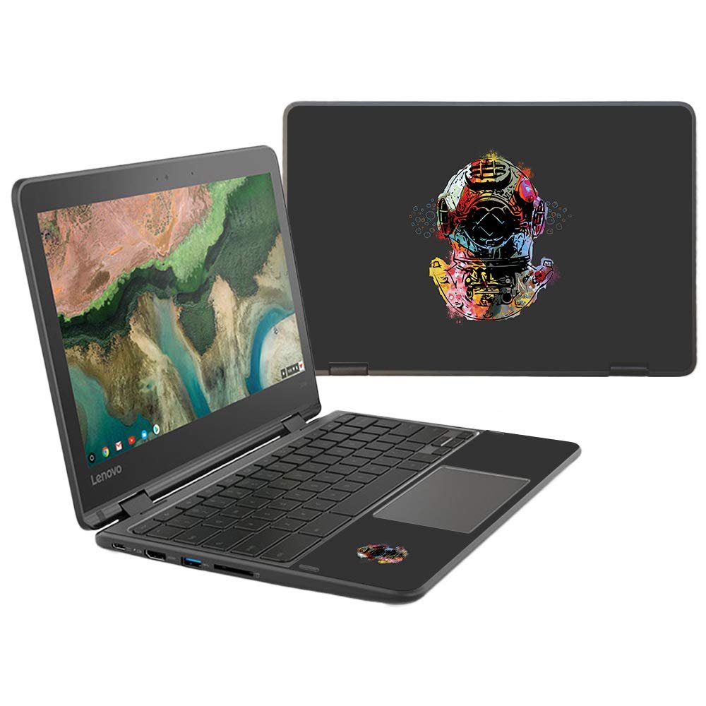 MightySkins Skin Compatible with Lenovo 300e Chromebook 11.6" (2018) - Dive Deep | Protective, Durable, and Unique Vinyl Decal wrap Cover | Easy to Apply, Remove, and Change Styles | Made in The USA