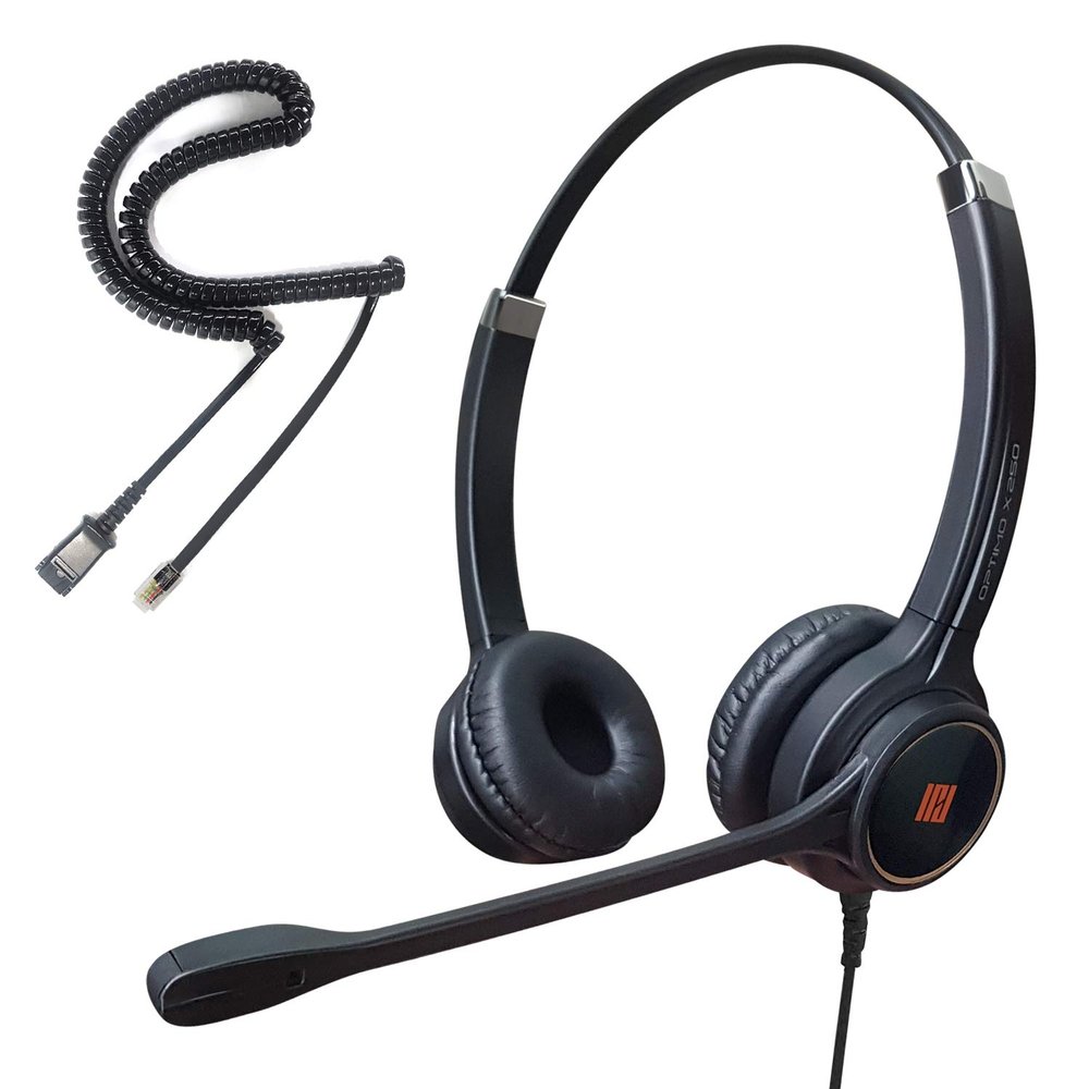 IPD IPH-255 Phone Headset with Noise Cancelling Microphone for Office and Call Center -Compatible with Cisco landline Phones -7800/7900/8800/6945 Series, Interquartz and Altigen landline Phones