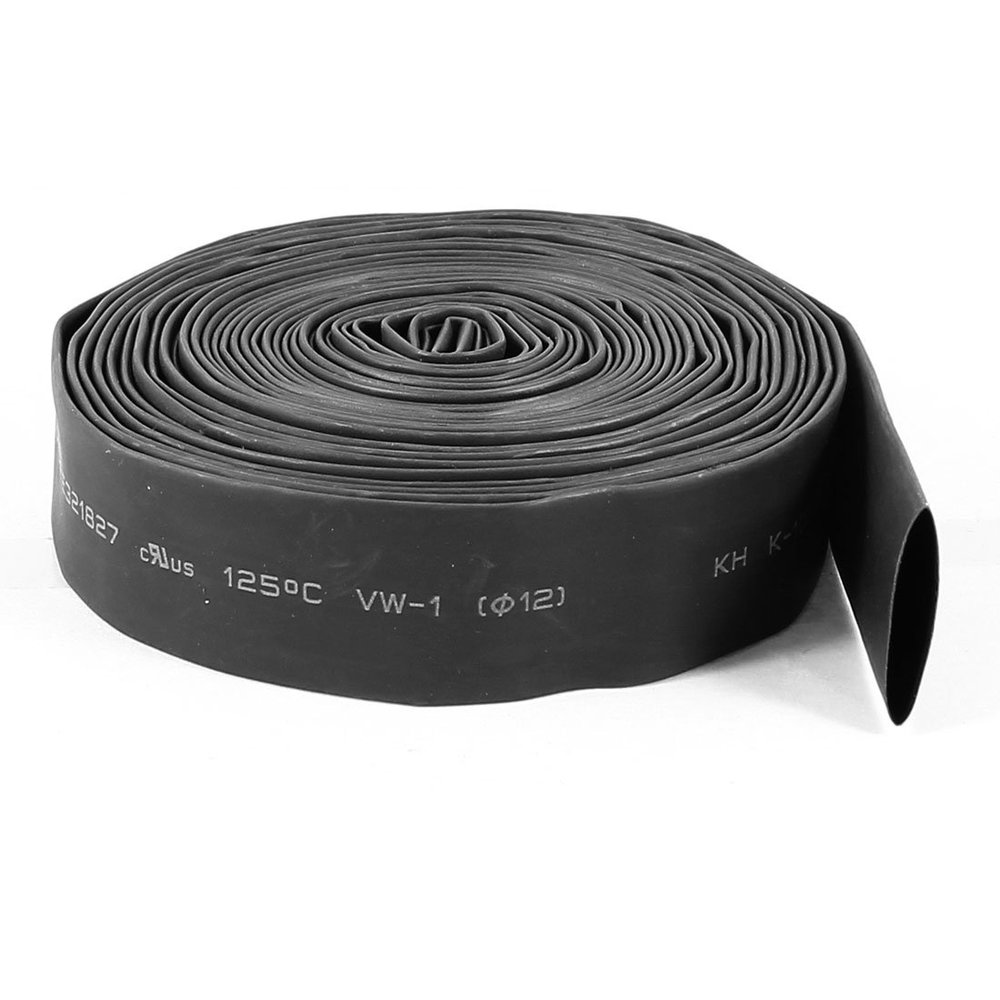 Aexit 1 Meter Electrical equipment 12mm Dia Ratio 2:1 Heat Shrinkable Shrinking Tube Black