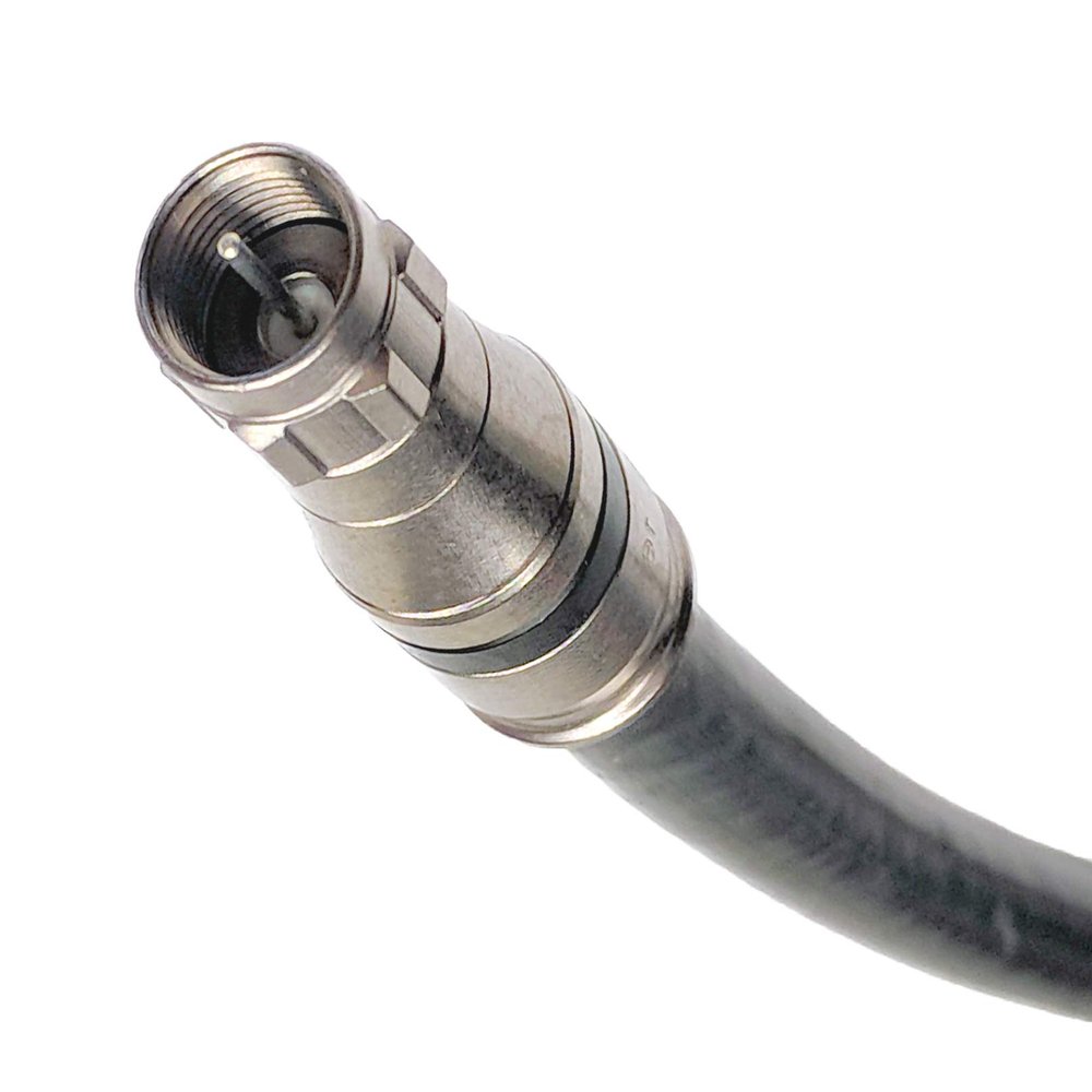 PHAT SATELLITE INTL - 50ft RG-11 Coax Cable 3X Shields 14AWG 75 Ohm 3GHz Satellite HDTV Cellular Booster Antenna Cable, F-Type Compression Fittings, Made in USA, UL ETL CM (50 feet, Black)