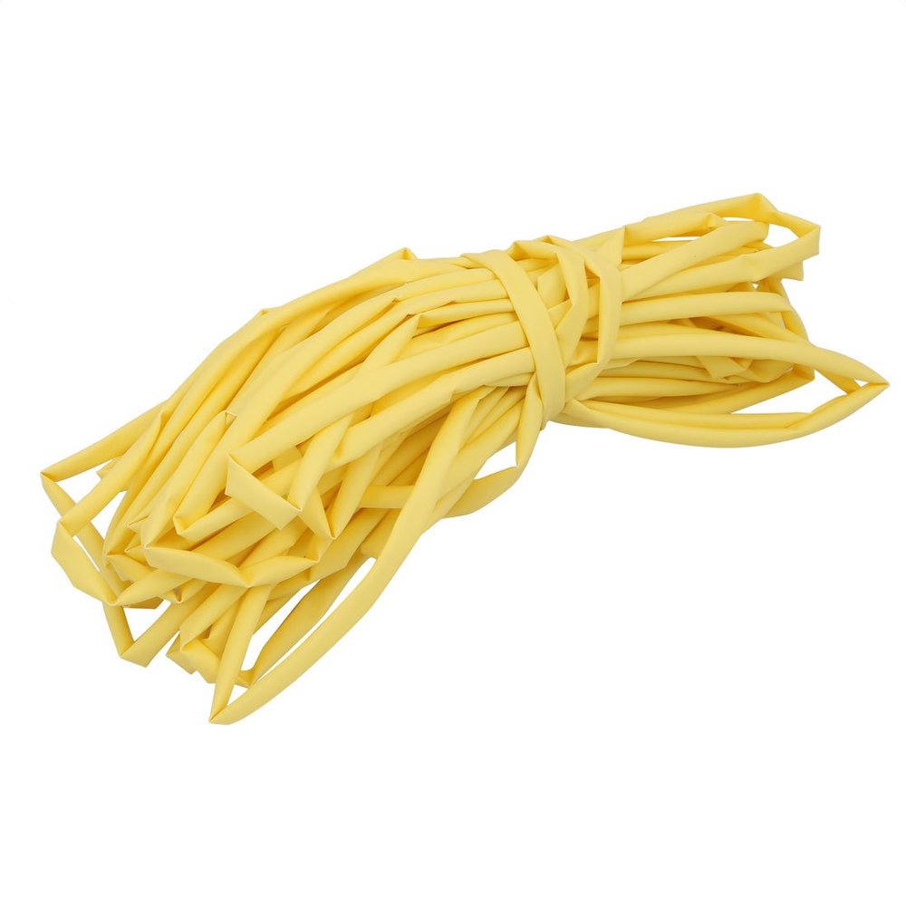 Aexit 20M 0.24in Electrical equipment Inner Dia Polyolefin Flame Retardant Tube Yellow for Wire Repairing