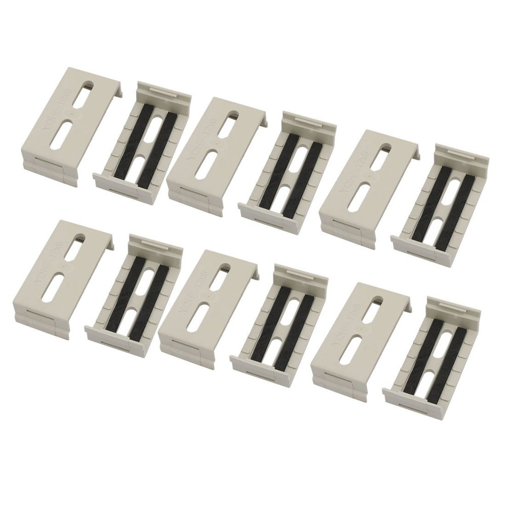 Aexit 12 Pcs Transmission Plastic 82mmx40mmx15mm Cable Line Holder Wire Organizer Grey for Office