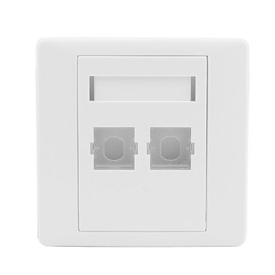 Aexit FC Fiber Transmission Optical Patch Cord Adapter Mount 2 Sockets Wall Plate Panel