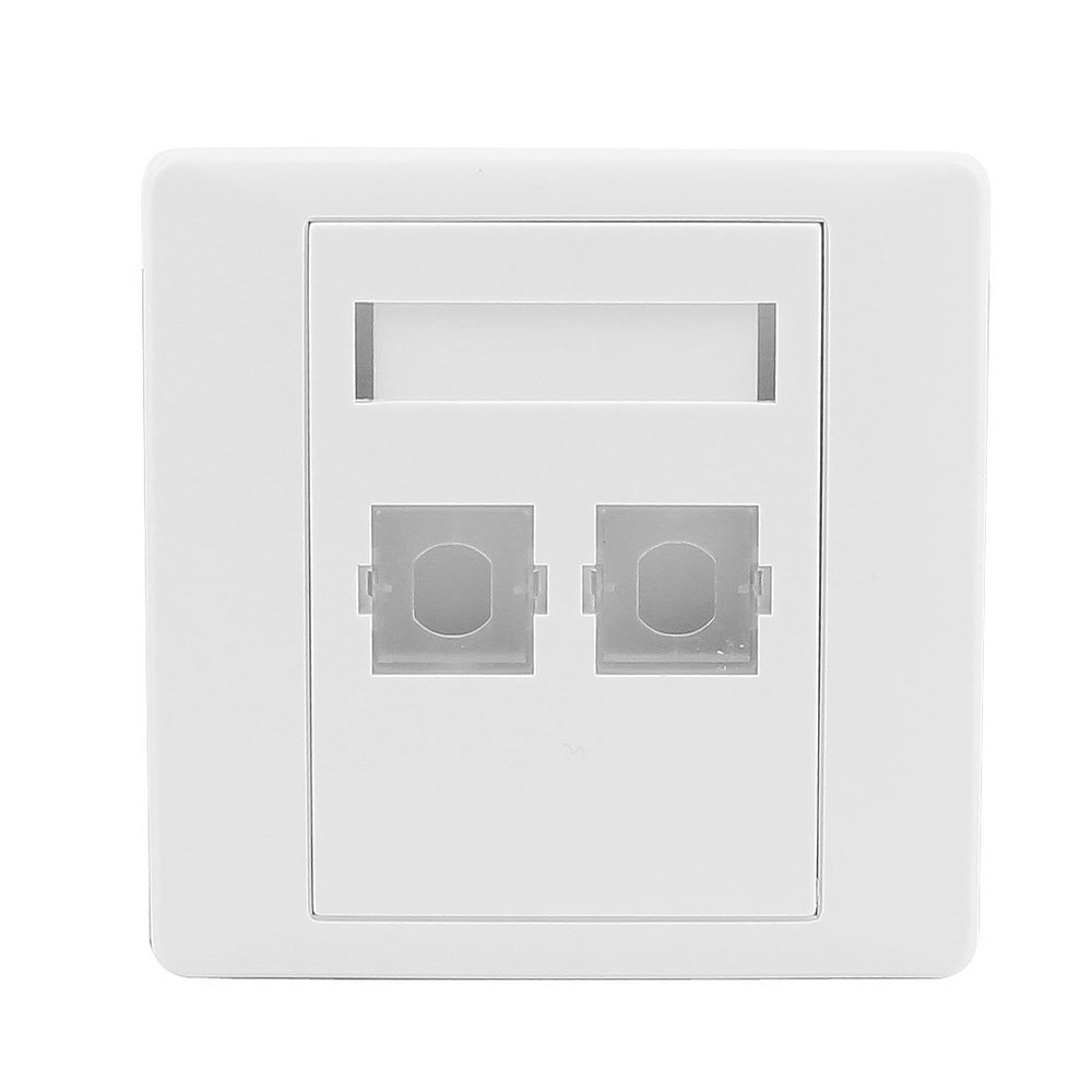 Aexit FC Fiber Transmission Optical Patch Cord Adapter Mount 2 Sockets Wall Plate Panel