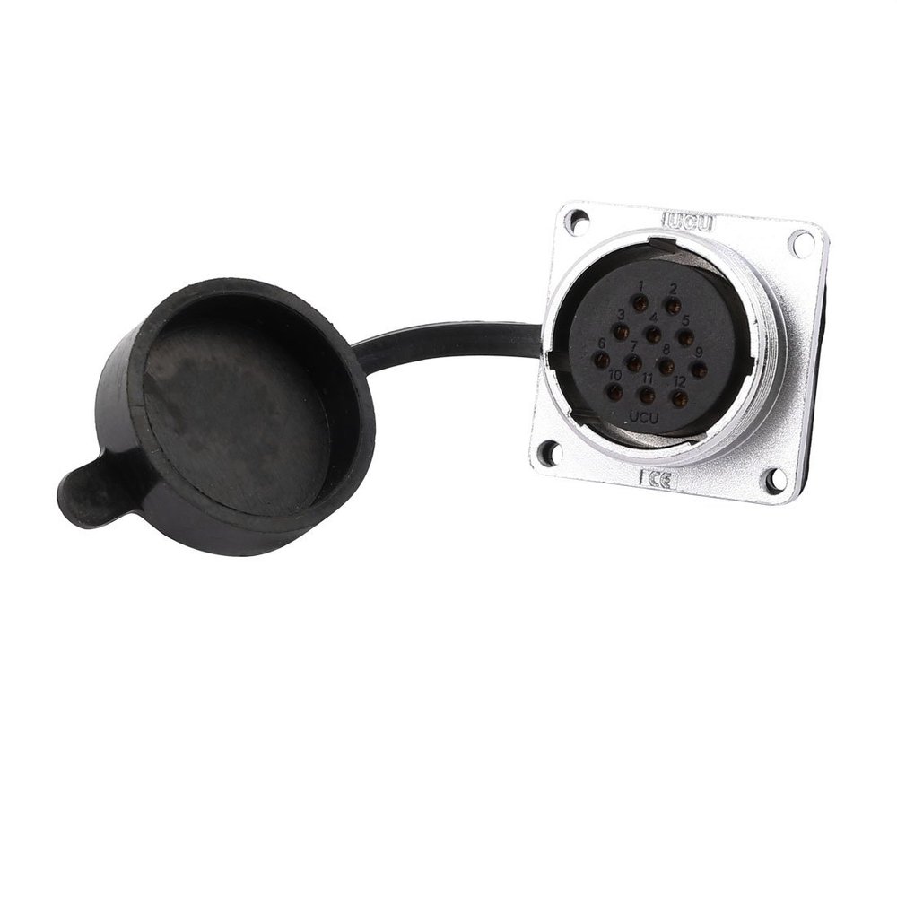 Aexit XA28 AC Distribution electrical 500V 10A 12 Terminals Female Aviation Connector Joint w Rubber Cover