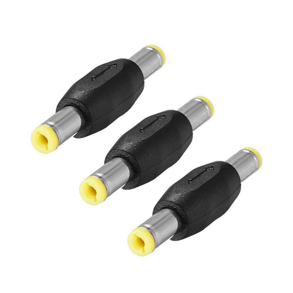 uxcell 3Pcs DC Power Connector Adapter 5.5mmx2.1mm Male to Male Plug Cable Jack Converter for Laptop CCTV Camera strip lighting Yellow