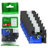 6/Pack LM Tapes - LMe-123 Premium 3/8" Blue Print on Clear Label Compatible with Brother TZe123 Tape and Includes Tape Color/Size Guide. Replaces TZ-123 9mm 0.35 Laminated. view 1