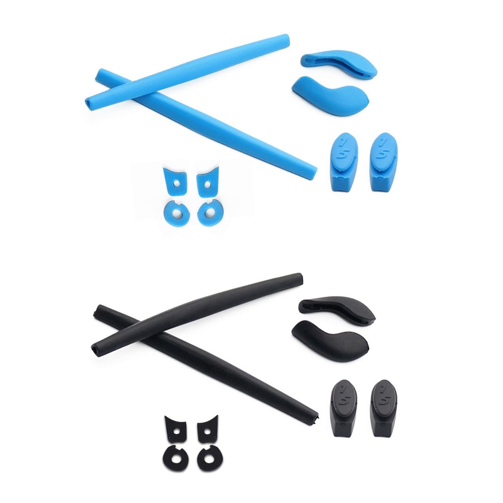 ToughAsNails 2 Pairs Replacement Rubber Kits Ear Socks and Nose Pads for Oakley Juliet Sunglasses Black&Blue