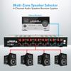 Pyle 4 Channel Speaker Selector Switch - Multi Zone A B Speaker Distribution Controller Box w/Independent Audio Source Volume Control, Supports Home Theater Stereo Amplifier Receiver System - PSLSW4 view 4