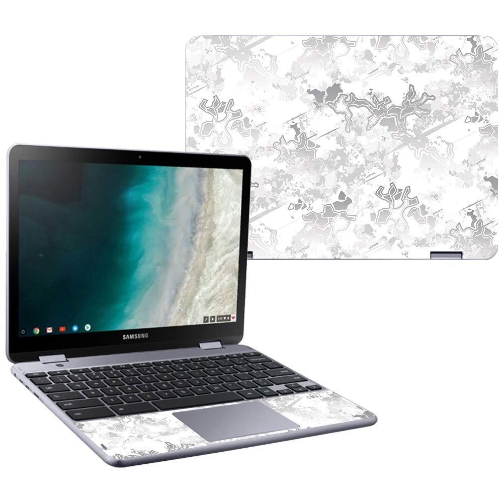 MightySkins Skin Compatible with Samsung Chromebook Plus LTE (2018) - Viper Snow | Protective, Durable, and Unique Vinyl Decal wrap Cover | Easy to Apply, Remove, and Change Styles | Made in The USA