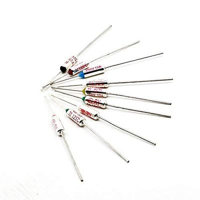 Davitu 10pcs Temperature Thermal Fuse Cutoff 65C~285C 100C 130C 150C 172C 216C 240C 280C Celsius Degree 10A 250V - (AMP: 10A 10pcs, Temperature: 220C)
