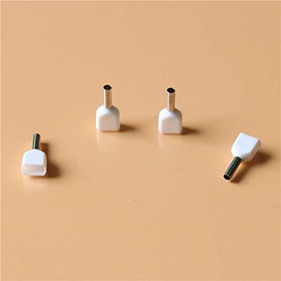 Davitu TE1508 insulated TWIN CORD end terminals suit 2.3mm2 Cable Wire Connector Crewel tube preinsulating terminals 100PCS/Pack - (Pins: TE1508)