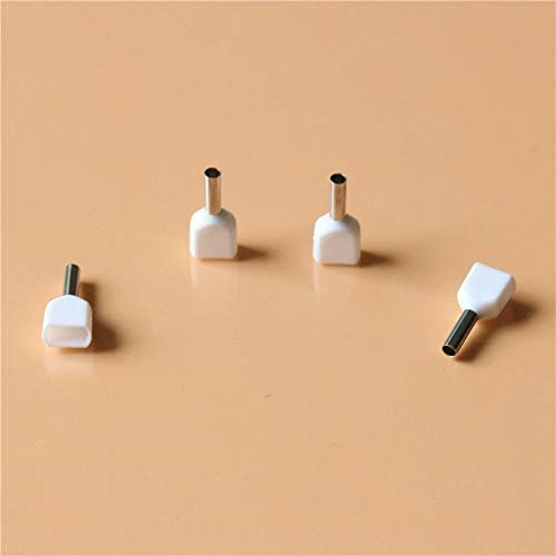 Davitu TE1508 insulated TWIN CORD end terminals suit 2.3mm2 Cable Wire Connector Crewel tube preinsulating terminals 100PCS/Pack - (Pins: TE1508)