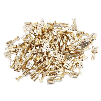 Davitu 100 Pcs Car Speaker 6.3mm Female Spade Terminal Wire Connector