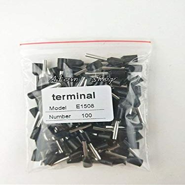 Davitu 100pcs E1508 16 AWG 1.5mm2 Insulated Cord End Terminal Wire Ferrules - (Color: Black)