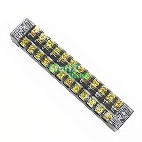 Davitu 1 Pcs Dual Row Barrier Screw Terminal Block Wire Connector 600V 15A TB15 series - (Color: 12 Position)