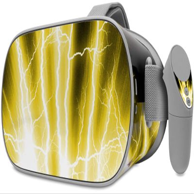 Decal Style Skin Wrap Compatible with Oculus Go Headset - Lightning Yellow (Oculus NOT Included)