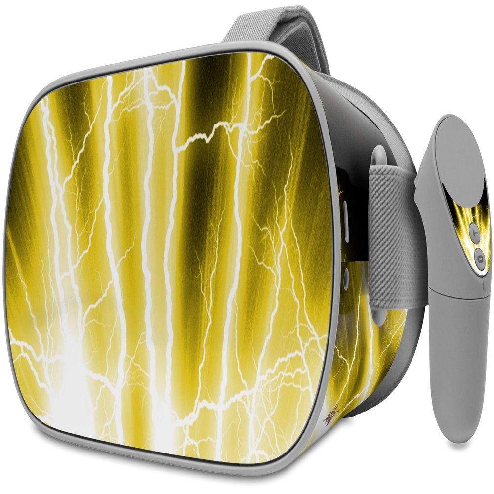 Decal Style Skin Wrap Compatible with Oculus Go Headset - Lightning Yellow (Oculus NOT Included)