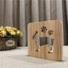 WALKKING WAYS Creative Wood Lamp, LED Night Light/3D Wood Carving Puppy Pattern USB Portative Mood Lamp for Bedroom Living Room Nightstand view 2