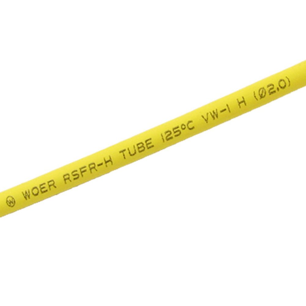 Aexit 200M Length Electrical equipment 2.0mm Diameter Heat Shrink Shrinkable Tube Yellow